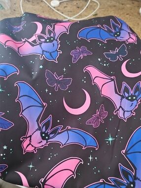 New  Bat & Moon Print Tote in Pink, Blue, Black